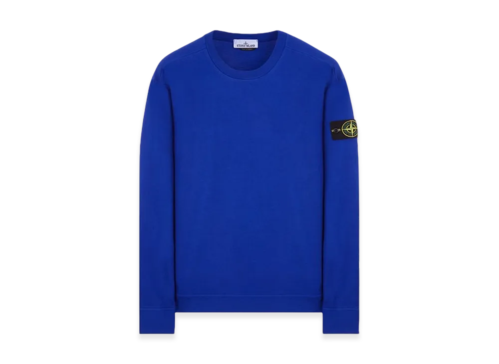 Stone Island 63750 Heavy Cotton Fleece Crewneck Sweatshirt - 23FW "Ultramarine Blue"