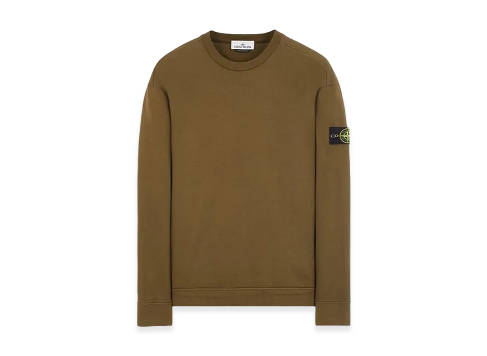 Stone Island 63750 Heavy Cotton Fleece Crewneck Sweatshirt - 23FW "Olive Green"