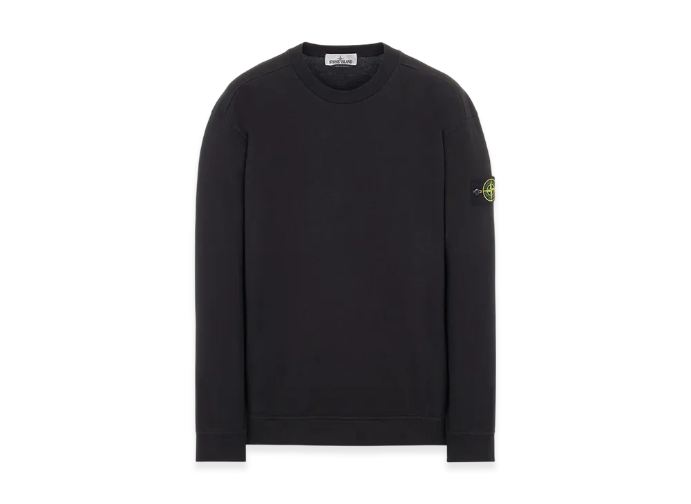 ストーンアイランド 63750 ガーメント ダイ ヘビー コットン ロング スリーブ Tシャツ - 22SS "ブラック"