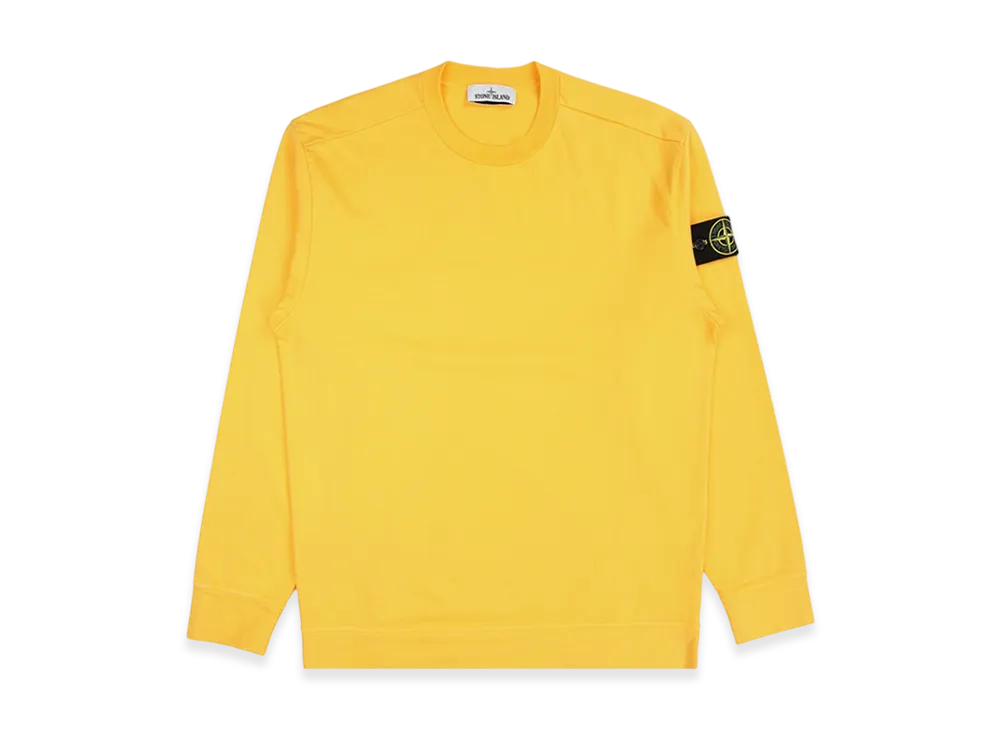 Stone Island 63750 Garment Dyed Heavy Cotton Long Sleeve T-Shirt - 22SS "Yellow"