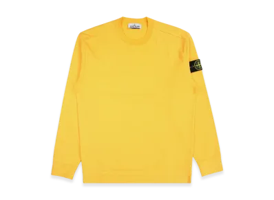 Stone Island 63750 Garment Dyed Heavy Cotton Long Sleeve T-Shirt - 22SS "Yellow"