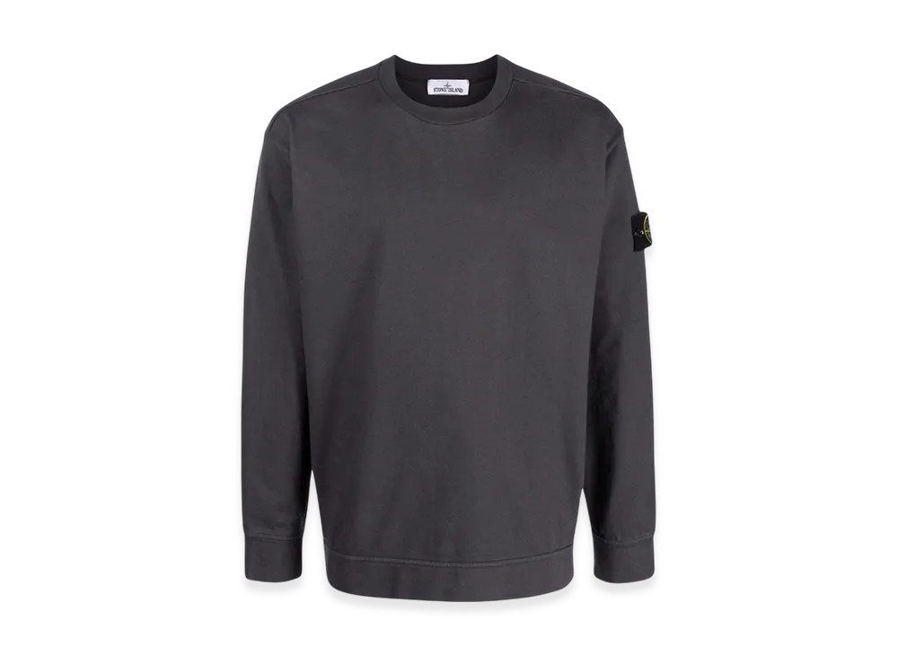 Stone Island 63750 Garment Dyed Heavy Cotton Long Sleeve T-Shirt - 22SS "Dark Grey"