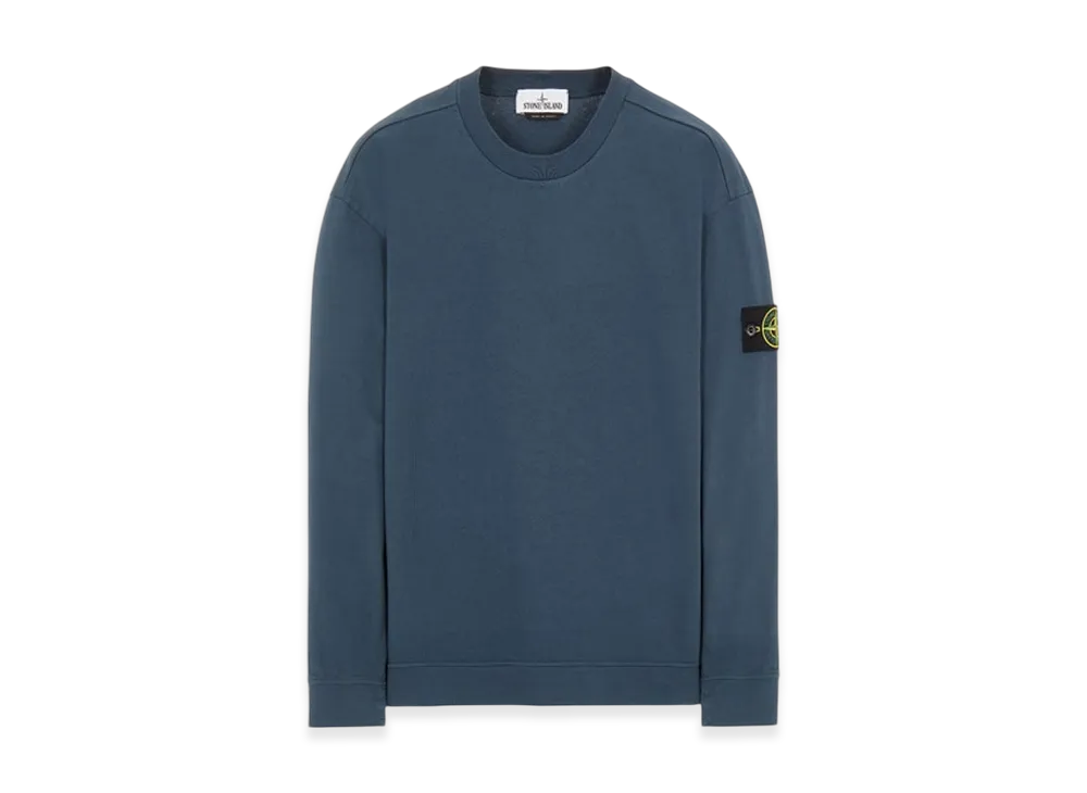 Stone Island 63750 Garment Dyed Heavy Cotton Long Sleeve T-Shirt - 22SS "Avio Blue"