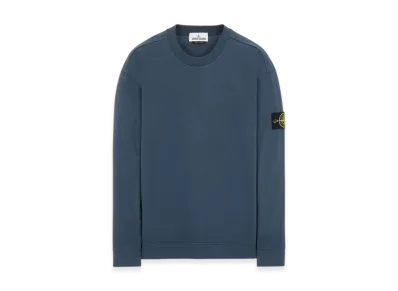 Stone Island 63750 Garment Dyed Heavy Cotton Long Sleeve T-Shirt - 22SS "Avio Blue"
