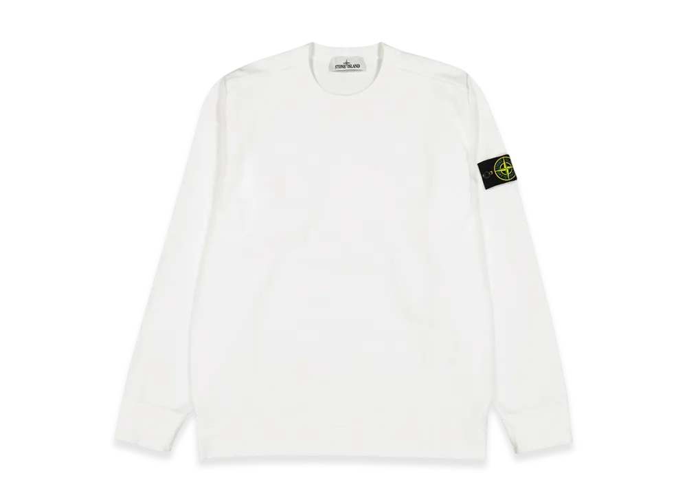 Stone Island 63750 Garment Dyed Heavy Cotton Long Sleeve T-Shirt - 22SS "White"