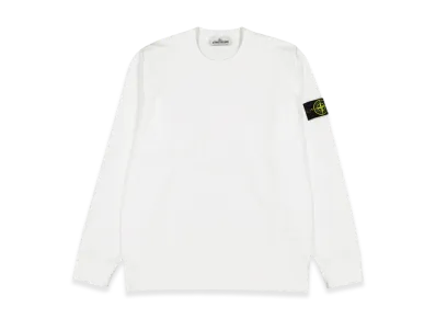 Stone Island 63750 Garment Dyed Heavy Cotton Long Sleeve T-Shirt - 22SS "White"