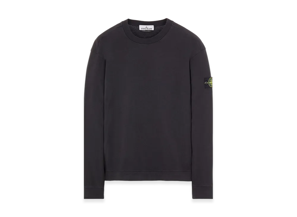 Stone Island 63750 Garment Dyed Gauzed Cotton Crewneck Sweatshirt - 22FW "Black"