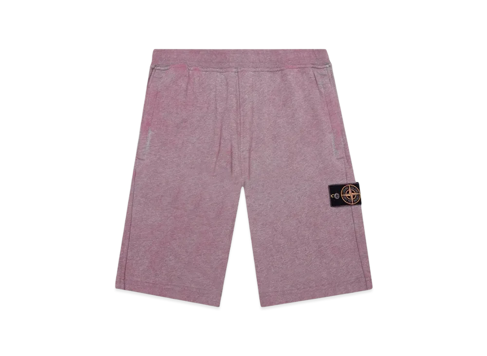 Stone Island 63690 Dust Colour Treatment Fleece Bermuda Shorts - 21SS "Rose Quartz Melange"