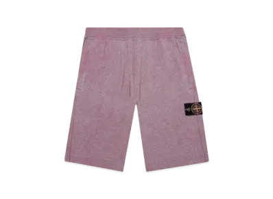 Stone Island 63690 Dust Colour Treatment Fleece Bermuda Shorts - 21SS "Rose Quartz Melange"