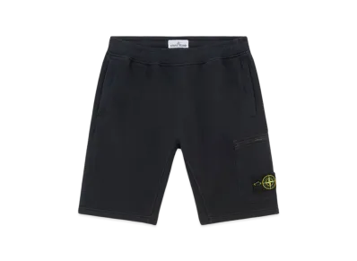 Stone Island 63620 Brushed Organic Cotton Fleece Cargo Bermuda Shorts with Pockets - 24FW "Black"