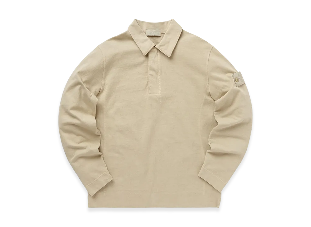 Stone Island 635F3 Ghost Piece Organic Cotton Fleece Polo Shirt - 23SS "Beige"
