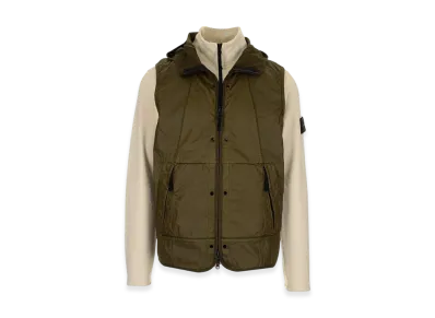 Stone Island 63352 Cotton Fleece + Mussola Gommata Canvas Sweatshirt - 21SS "Ivory"