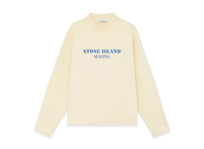 Stone Island 631X5 Cotton Fleece Stone Island Marina Oversized Fit Mock Neck Sweatshirt - 24FW "Butter"