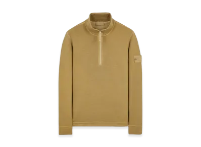 Stone Island 631F3 Ghost Piece Cotton Wool Fleece Half-Zip Sweatshirt - 23FW "Dark Beige"