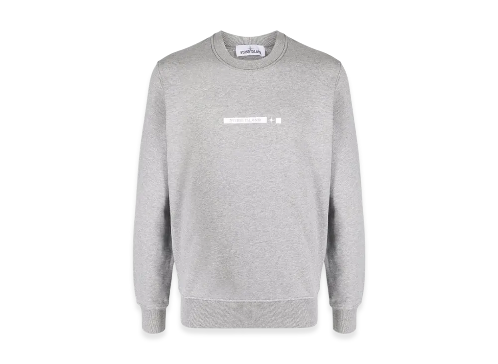 Stone Island 63085 Logo Print Cotton Sweatshirt - 22SS "Melange Grey"