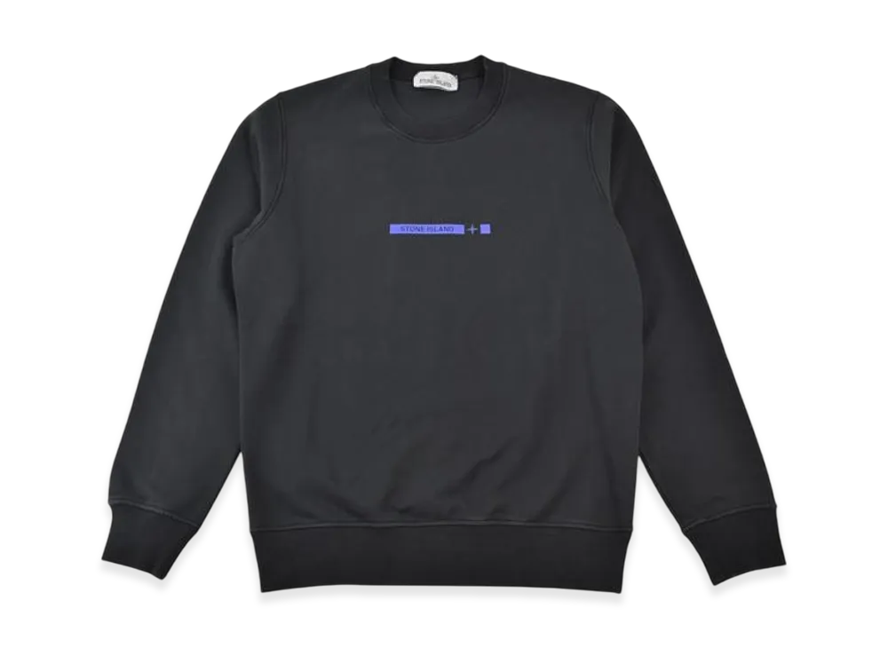 Stone Island 63085 Logo Print Cotton Sweatshirt Black - 22SS "Black"