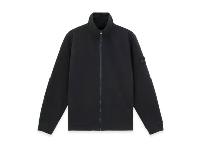 Stone Island 628F7 Stretch Organic Cotton Fleece Stone Island Ghost Full-Zipper Sweatshirt with Ribbed Details - 24FW "Navy Blue"
