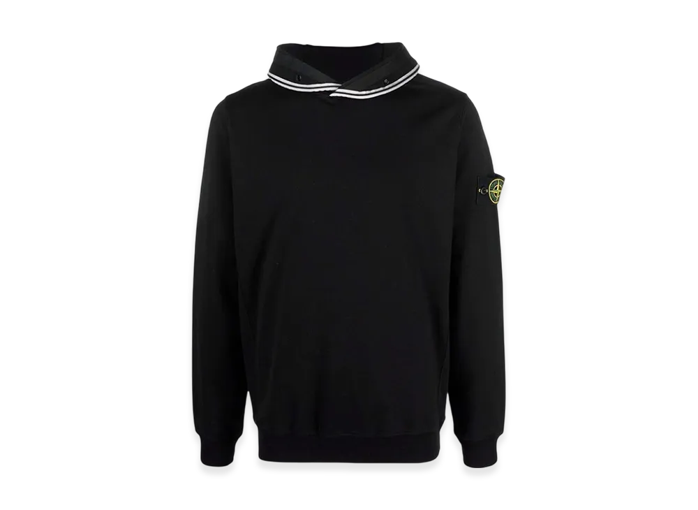 Stone Island 62852 Garment Dyed Cotton Stretch Fleece Hooded Sweatshirt - 22SS "Black"