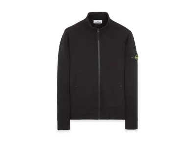 Stone Island 62820 Brushed Cotton Fleece Garment Dyed Full Zip Up Sweatshirt - 23FW "Black"