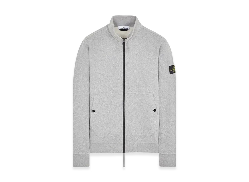 Stone Island 62820 Brushed Cotton Fleece Garment Dyed Full Zip Up Sweatshirt - 23FW "Dust Melange"