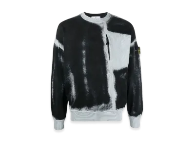 Stone Island 627T2 Wappen Patch Spray Sweatshirt - 23SS "Sky Blue/Black"