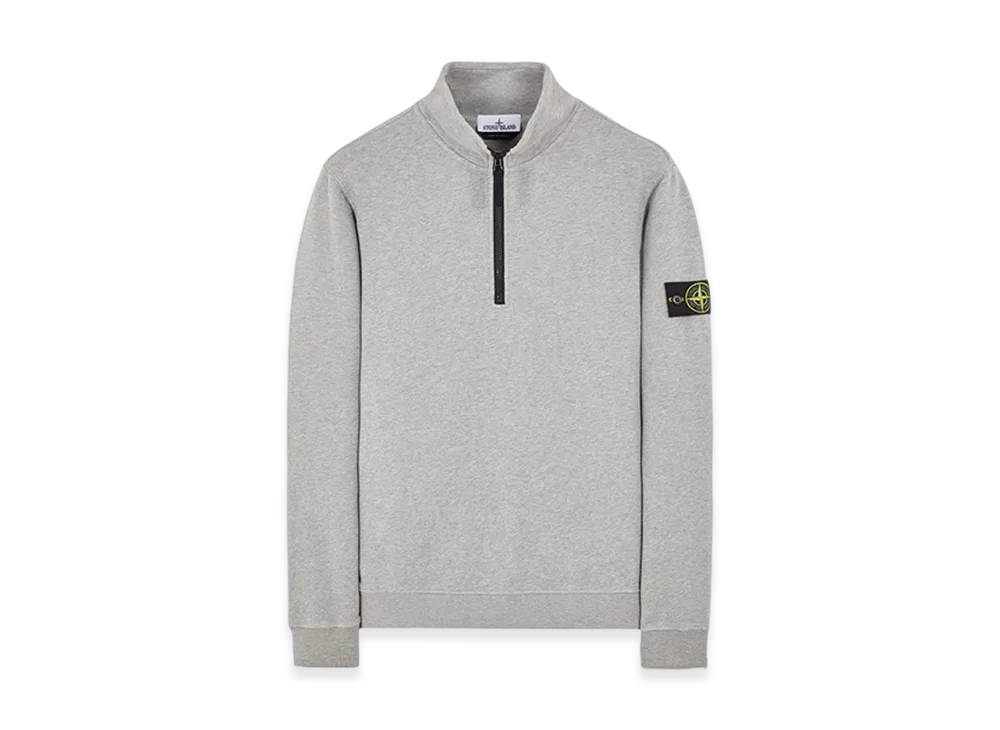 Stone Island 62720 Brushed Cotton Fleece Garment Dyed Half Zip Up Sweatshirt - 23FW "Dust Melange"