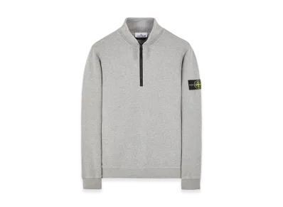 Stone Island 62720 Brushed Cotton Fleece Garment Dyed Half Zip Up Sweatshirt - 23FW "Dust Melange"