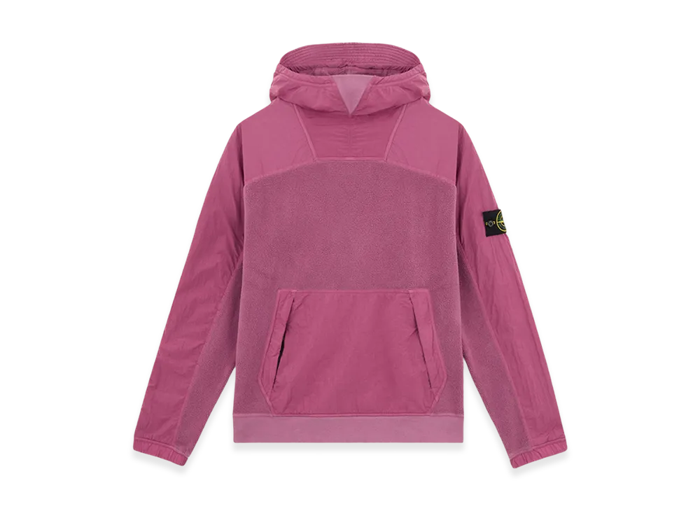 Stone Island 62653 Cotton Pile with Nylon TC Hooded Sweatshirt with Pockets - 24FW "Onion Rose"