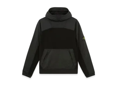 Stone Island 62653 Cotton Pile with Nylon-TC Hooded Sweatshirt with Pockets - 24FW "Black"