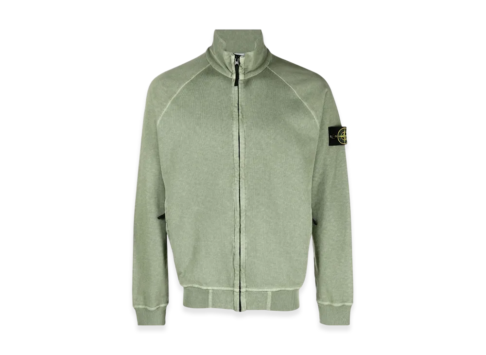 Stone Island 62460 Old Treatment Full Zip Sweatshirt - 23SS "Sage Green"