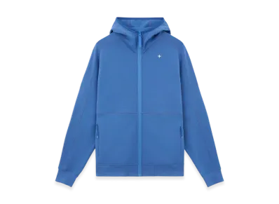 Stone Island 622G5 Light Stretch Wool Cotton Fleece Stone Island Stellina Full-Zipper Hooded Sweatshirt with Pockets - 24FW "Periwinkle"