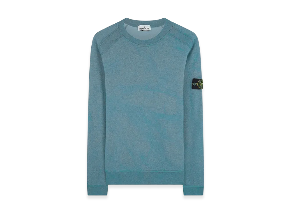 Stone Island 62290 Dust Colour Treatment Crewneck Sweatshirt - 21SS "Turquoise Melange"