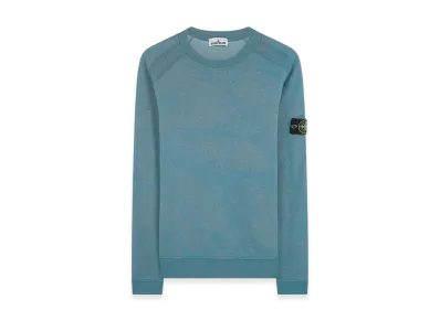 Stone Island 62290 Dust Colour Treatment Crewneck Sweatshirt - 21SS "Turquoise Melange"