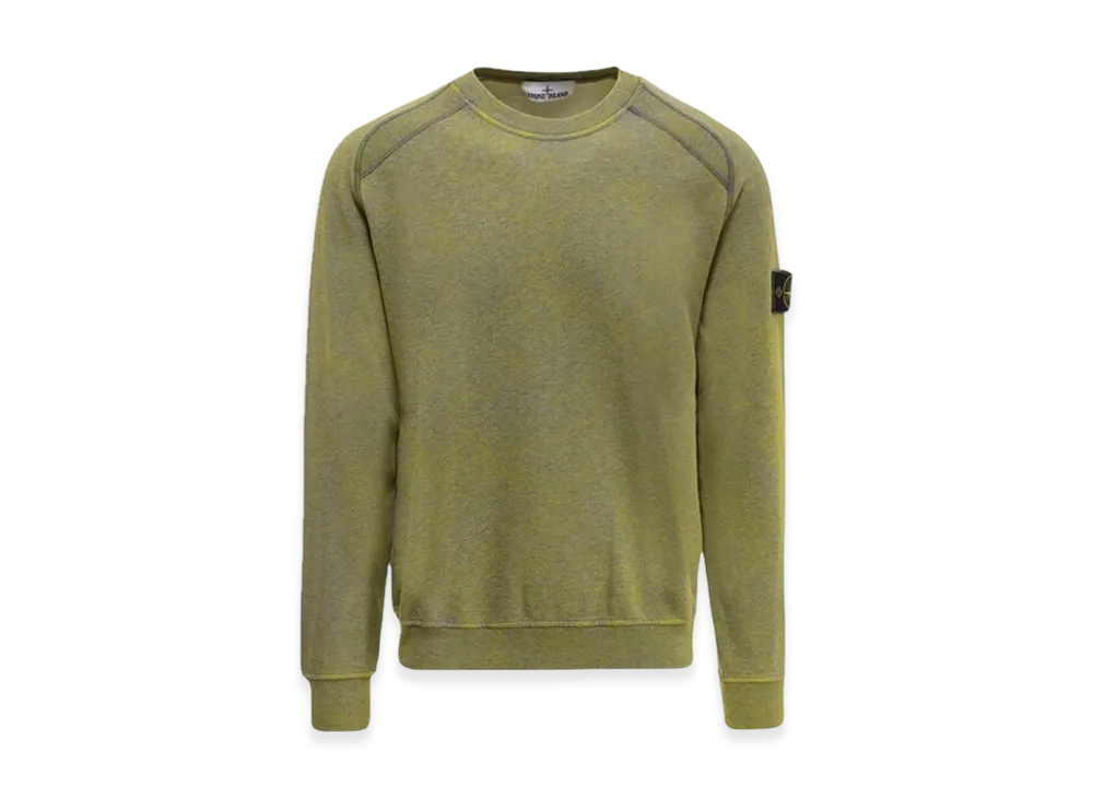 Stone Island 62290 Dust Colour Treatment Crewneck Sweatshirt - 21SS "Lemon Melange"