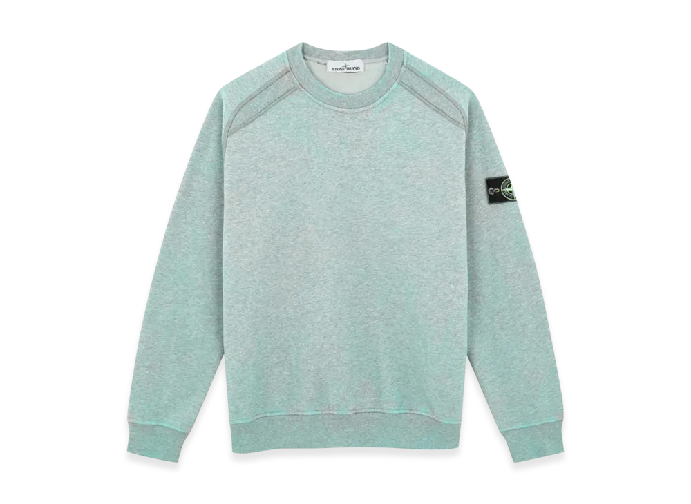 Stone Island 62290 Dust Colour Treatment Crewneck Sweatshirt - 21SS "Aqua Melange"