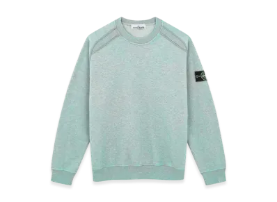 Stone Island 62290 Dust Colour Treatment Crewneck Sweatshirt - 21SS "Aqua Melange"