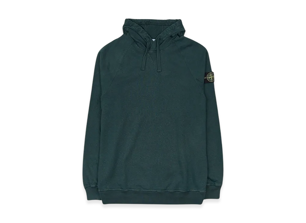 Stone Island 62160 Malfile Fleece Garment Dyed Hooded Sweatshirt - 23SS "Bottle Green"
