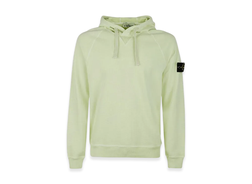Stone Island 62160 Malfile Fleece Garment Dyed Hooded Sweatshirt - 23SS "Light Green"