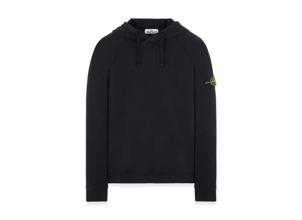 Stone Island 62160 Malfile Fleece Garment Dyed Hooded Sweatshirt - 22SS "Black"