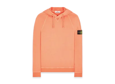 Stone Island 62160 Malfile Fleece Garment Dyed Hooded Sweatshirt - 22SS "Orange"