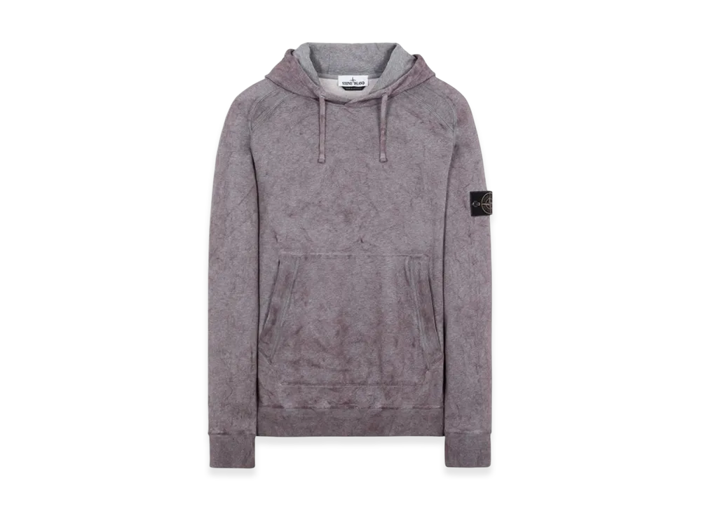 Stone Island 62090 Dust Colour Treatment Hooded Sweatshirt - 21SS "Pink Melange"