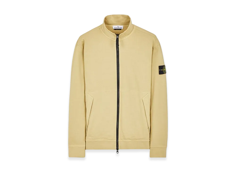 Stone Island 62050 Gauzed Cotton Jersey Garment Dyed Full Zip Up Sweatshirt - 23FW "Ecru"