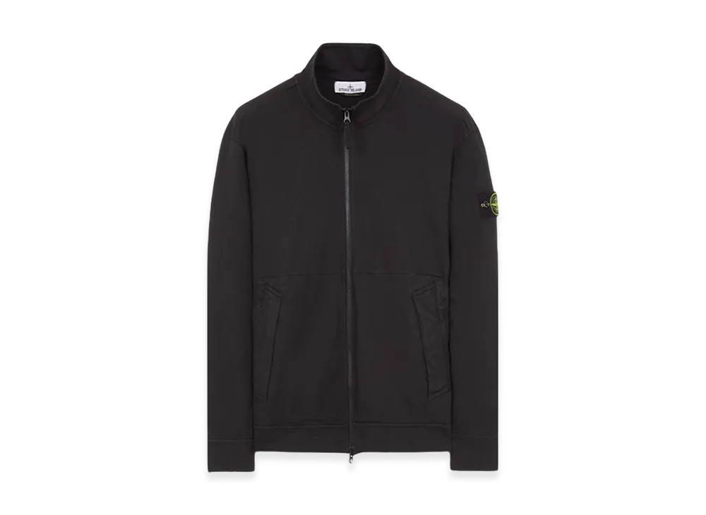 Stone Island 62050 Gauzed Cotton Jersey Garment Dyed Full Zip Up Sweatshirt - 23FW "Black"