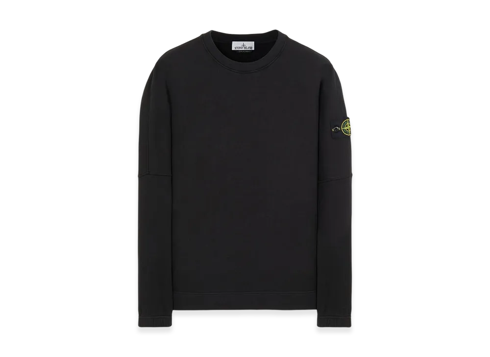 Stone Island 62020 Brushed Cotton Fleece Garment Dyed Sweatshirt - 22FW "Black"