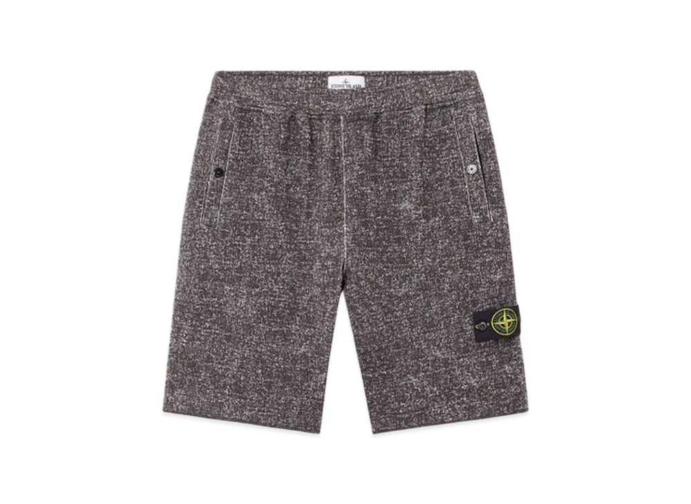Stone Island 6200010 Vanise Heavy Cotton Jersey Comfort-Fit Bermuda Shorts with Structure Re-Printed Print - 25SS "Burgundy"