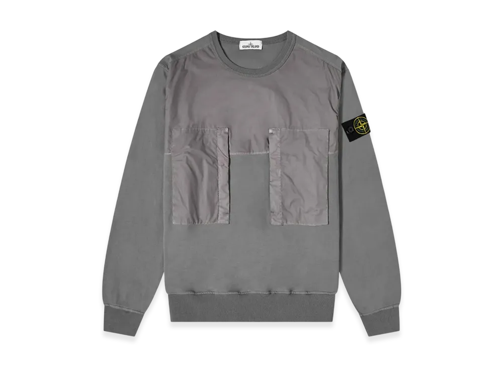 Stone Island 61953 Rubberised Cotton Muslin Sweatshirt - 20SS "Pewter Grey"