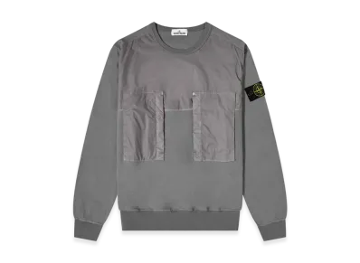 Stone Island 61953 Rubberised Cotton Muslin Sweatshirt - 20SS "Pewter Grey"