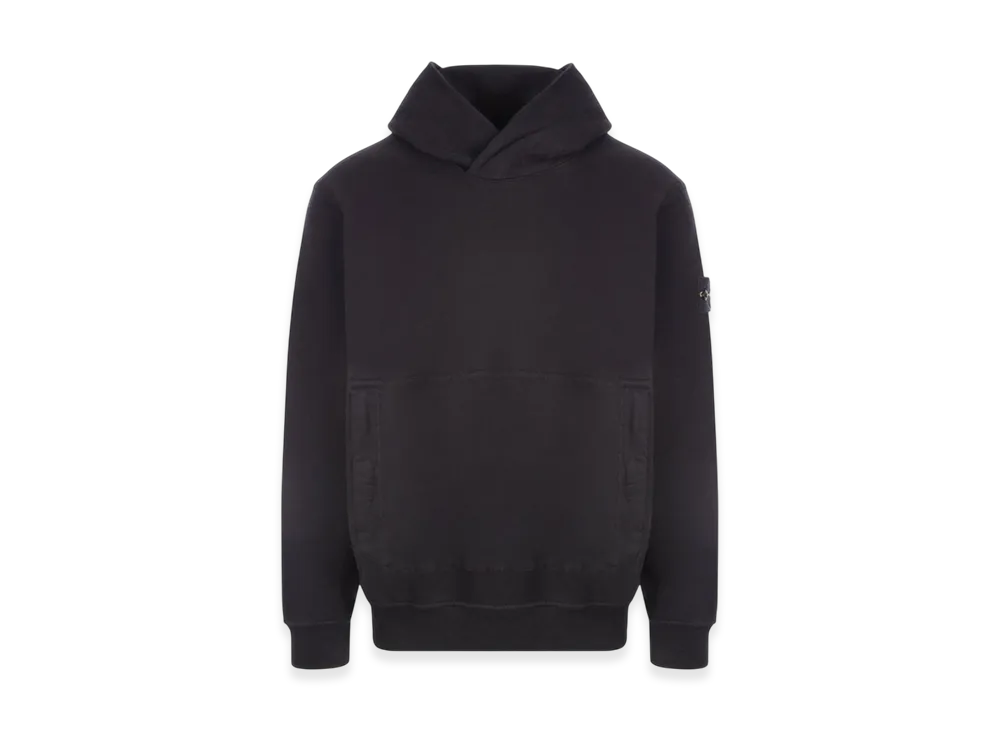 Stone Island 61820 Cotton Fleece Hooded Sweatshirt - 22FW "Black"