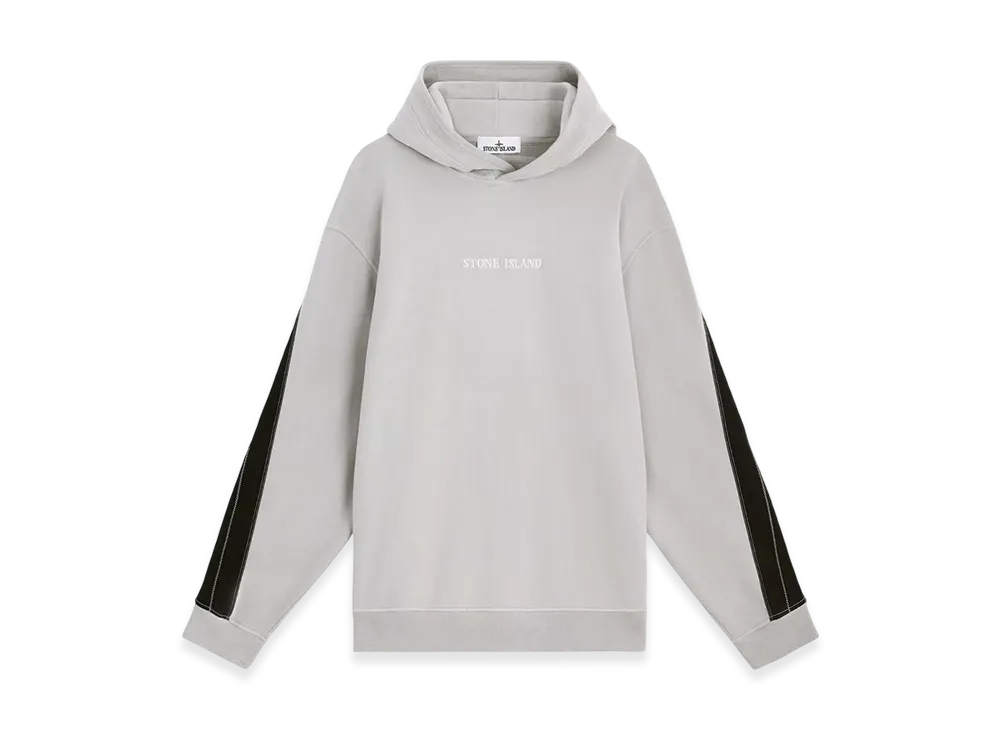 Stone Island 61720 Brushed Organic Cotton Fleece Oversized Fit Hooded Sweatshirt - 24FW "Grey"
