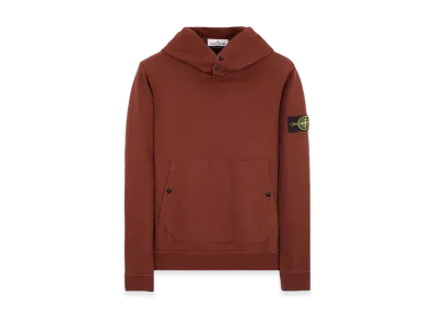 Stone Island 61720 Brushed Cotton Fleece Garment Dyed Crewneck Hooded Sweatshirt - 23FW "Chestnut Brown"